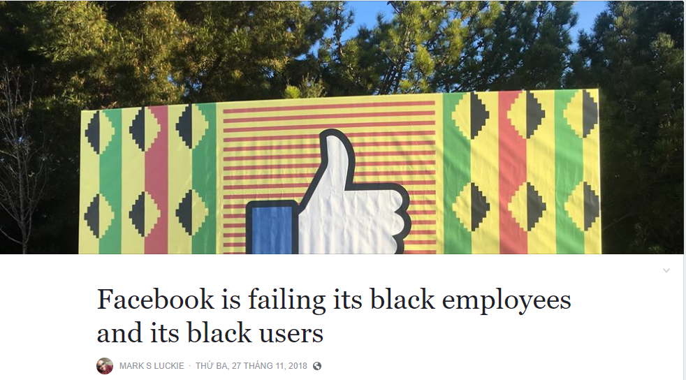 Facebook Took Down Former Employee's Post About Discrimination At The Company