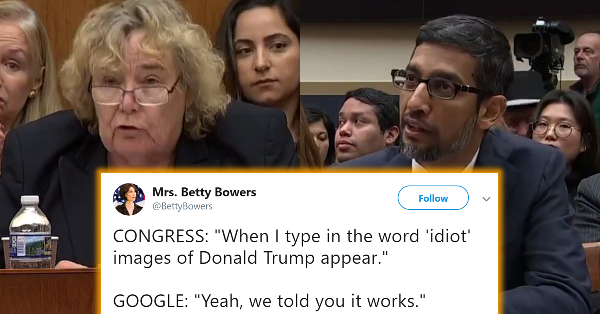 President Trump’s Images Come Up When Users Google ‘Idiot’ & What Sundar Pichai Said To Congress
