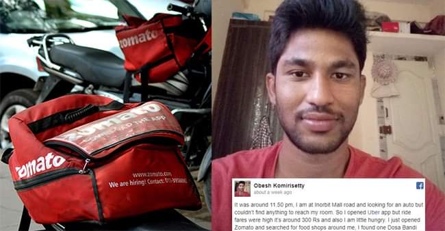 A Hyderabad Man Hitches A Ride With A Zomato Delivery Guy