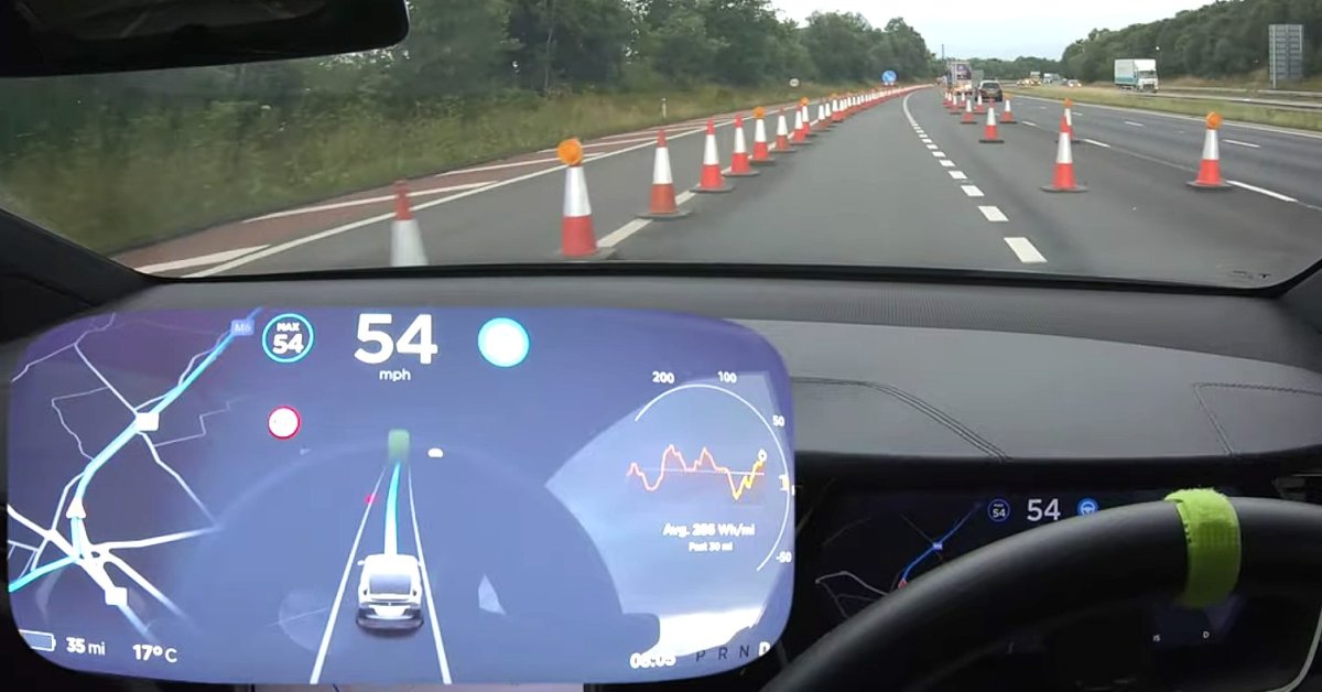  Tesla Comes Up With A Solution To Avoid Traffic Cones