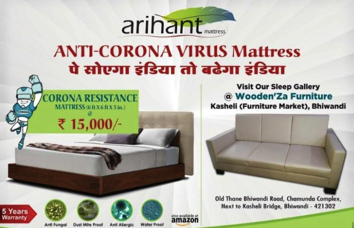 Are You Kidding Me? Indian Furniture Company Sells Anti-Coronavirus Mattress