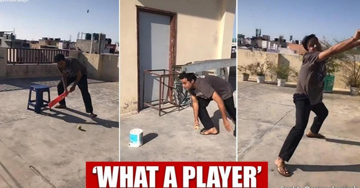 Video Of Indian Man Playing Cricket Alone Went Viral, Showing How Awful The Pandemic Is In India