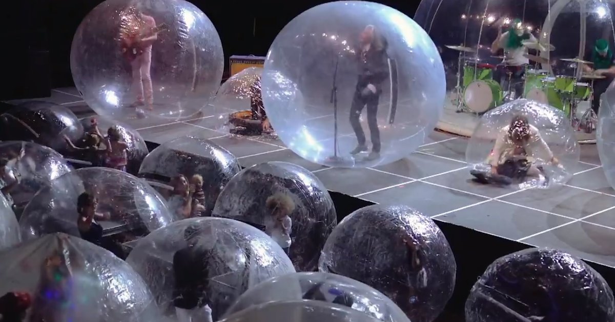 Performers And Audience Sealed In Plastic Bubbles During A Concert ...