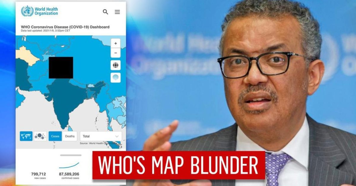 Shocking: Jammu and Kashmir Showed As A Separate Country On WHO Map