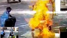 Gujarat Biker Engulfed In Flame After Being Sprayed COVID-19 Sanitizer