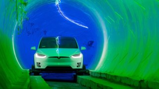 The First Underground Tunnel Of Boring Company Being Displayed