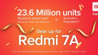 Xiaomi Announced 23.6 Million Redmi 4A, 5A, 6A Units Sold; Redmi 7A India Launch Teased