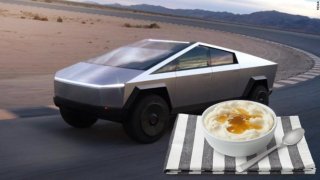 Man Uses Mashed Potatoes To Carve A Tesla’s Cybertruck