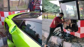 After Crashing Into Police Kiosk, Lamborghini Driver Flees And Returns For A Selfie