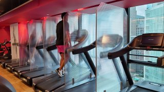 The New Normal Post Lockdown? Treadmills Fitted With Protective Screens