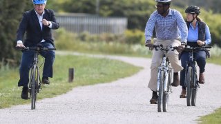 UK Prime Minister Rides A Made-In-India Bike In New COVID-19 Campaign