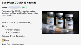 Pfizer COVID-19 Vaccine Listed For Sale By Darknet Drug Dealers