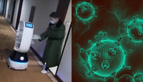 Robot Is Used To Deliver Food To People In Quarantine Amid The Outbreak Of Coronavirus