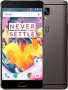 OnePlus 3T Android smartphone. Announced Nov 2016. Features 5.5&Prime; Optic AMOLED display, Snapdragon 821 chipset, 3400 mAh battery, 128 GB storage, 6 GB RAM, Corning Gorilla Glass 4.
