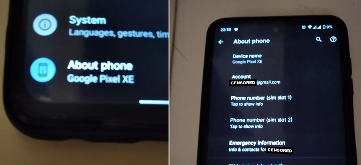 Google Pixel Xe Live Photos Reveal Punch Hole Design Thick Bezels Mobygeek Com