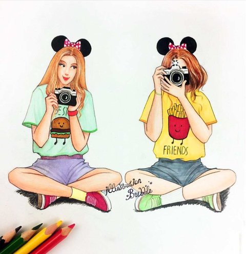 Best Friend Drawing - Etsy-sonthuy.vn