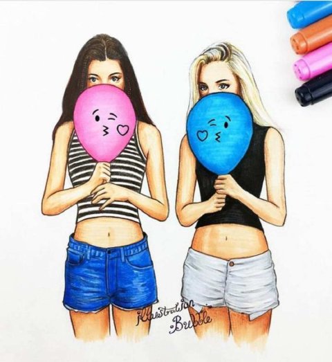 Featured image of post Pencil Sketch Cute 3 Bff Drawings : Gallery three best friends drawings drawing art gallery in.