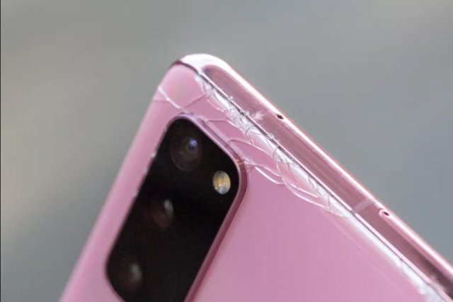 The top of the S20 was damaged the most due to hitting the ground first