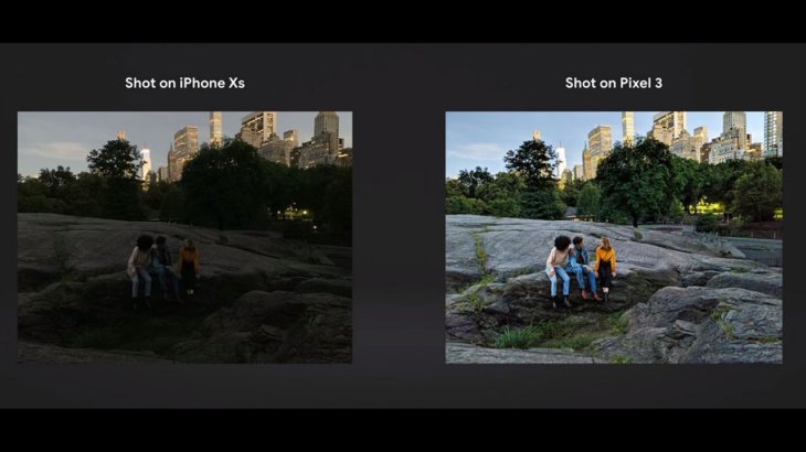Night Sight feature on the Google Pixel 3