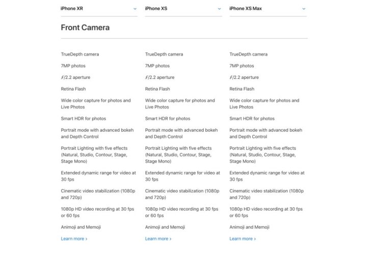 Specs-of-iphone-XR-vs-iphone-XS-iphone-XS-max