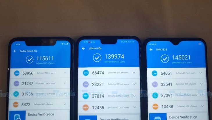 realme-u1-vs-xiaomi-redmi-note-6-pro-vs-honor-8X