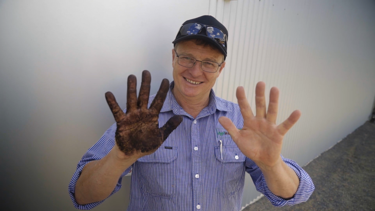 Researcher Guy Webb from SoilQuest has fun with fungi, all in the name of science.