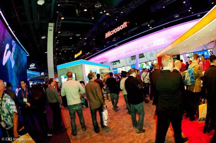 Káº¿t quáº£ hÃ¬nh áº£nh cho Microsoft no longer has a giant booth like this one from CES 2012, but it still has a presence at the show.