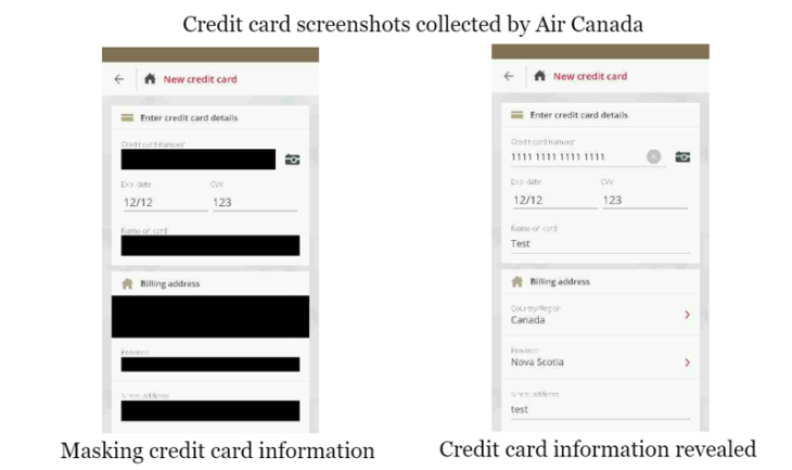 Káº¿t quáº£ hÃ¬nh áº£nh cho air canada app record user data