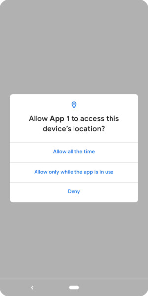 Android Q Location Permissions 300x600