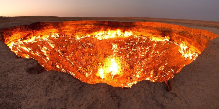 Drone Footage Shows ‘Door To Hell’, A Gas Crater Burning For 40 Years ...