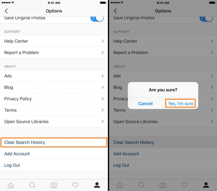 Instagram Clear Search History 2