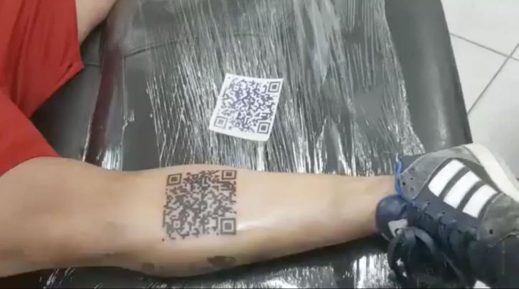 River Plate Fan Qr Code Tattoo