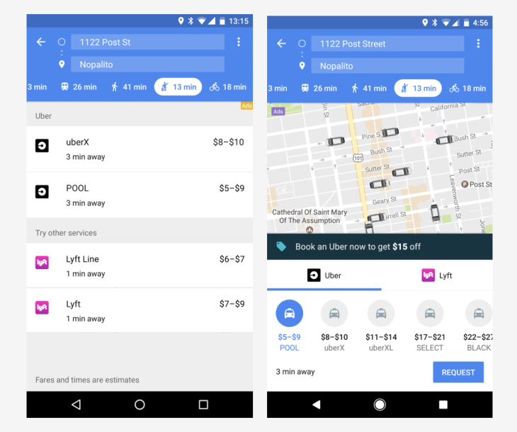 Google Maps New Uber Service Added Geoawesomeness
