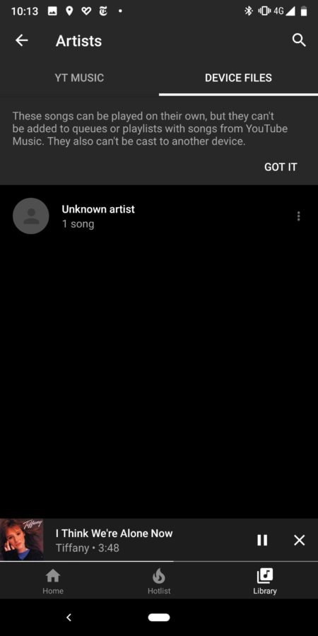 Youtube Music Device Files Browser