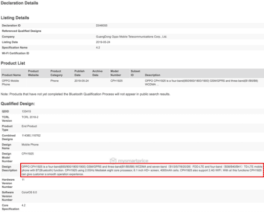 Oppo A1s Bluetooth Sig 2 522x420