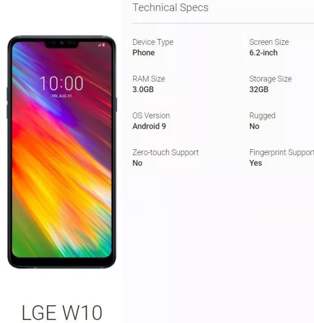 Lg W10 Android Enterprise