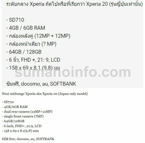 Sony-Xperia-20-Specs-Leaked