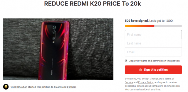 Redmi K20 Online Petition 640x314