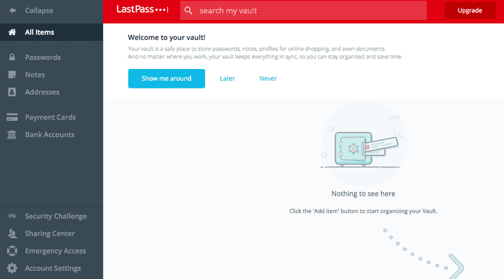 lastpass password vault
