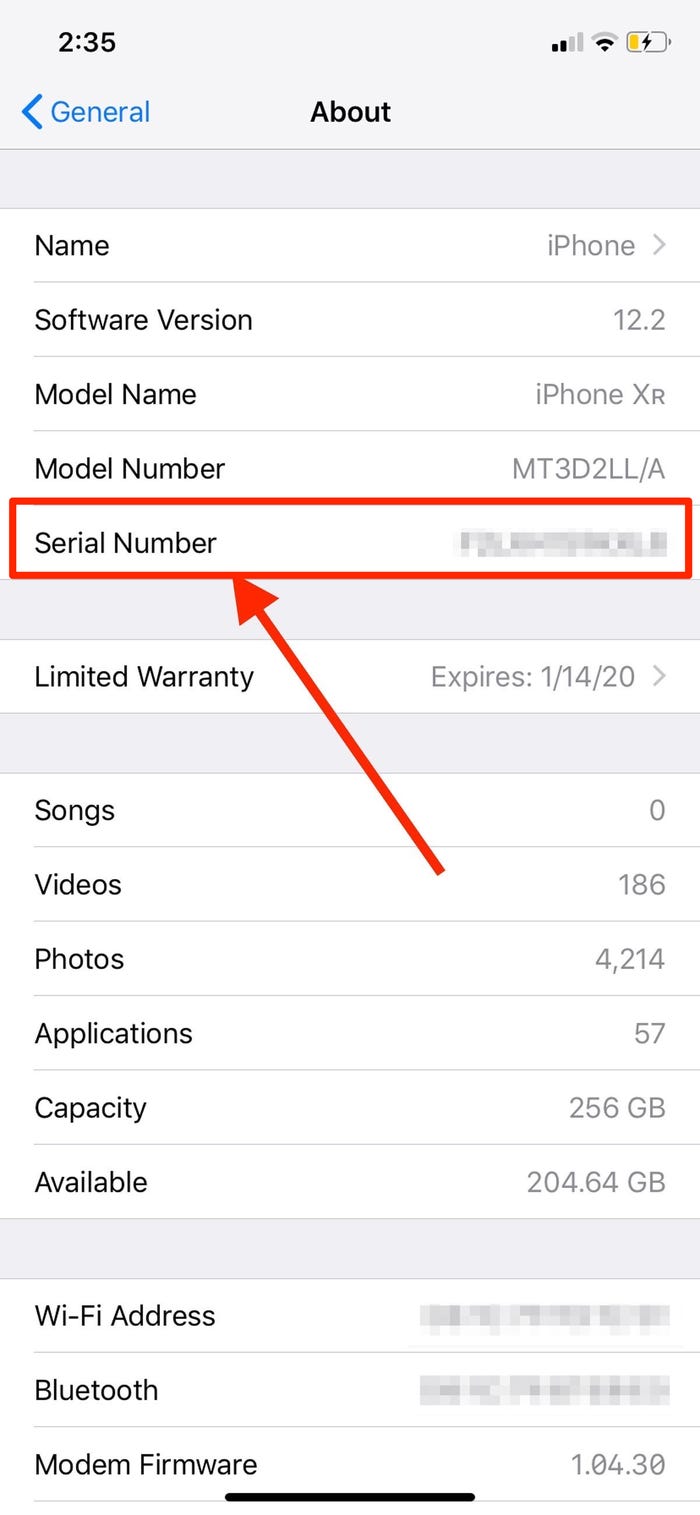 iPhone-warranty-serial-number