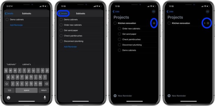 Subtasks-Reminders-view