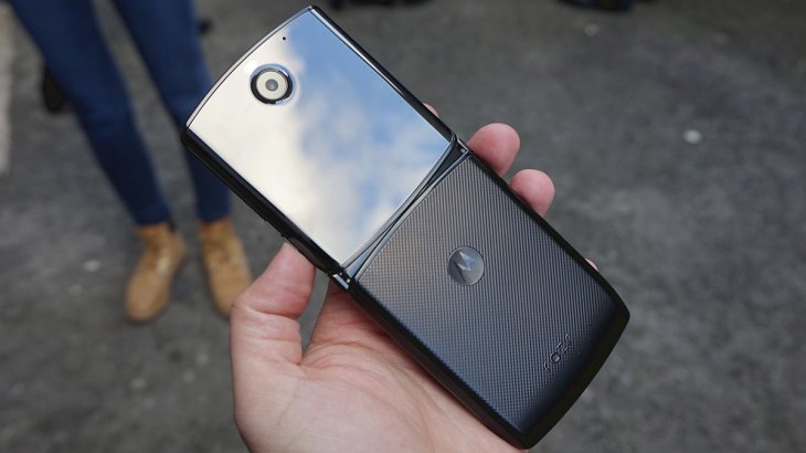 Motorola Razr In Hand Open Back Angled