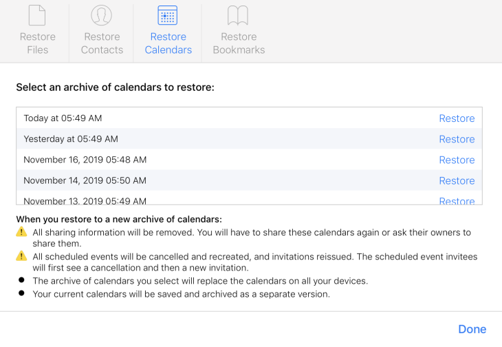 How To Recover Deleted iCloud Calendars, Bookmarks, And Contacts