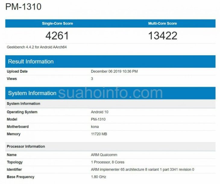 Xperia 3 Xuat Hien Tren Geekbench 1