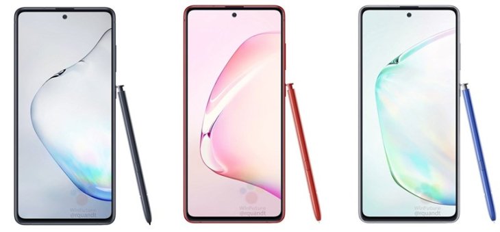 samsung note 10 lite colors