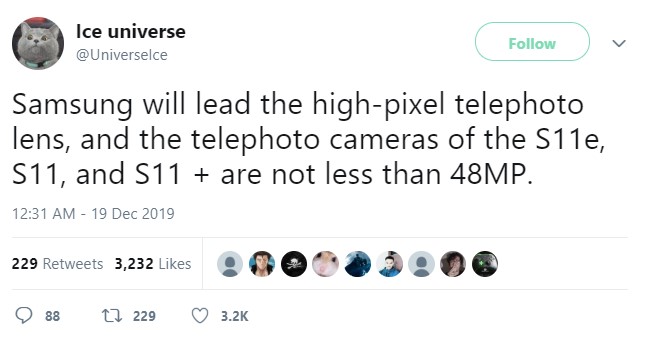 Galaxy S11 Series 48mp Telephoto Lens Ice Universe