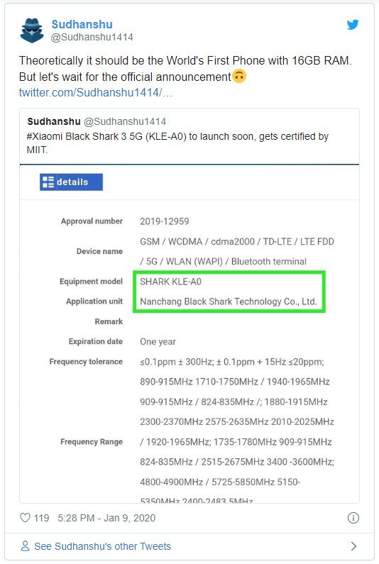 Xiaomi Black Shark 3 16gb Ram 1