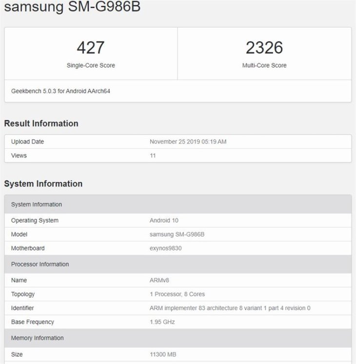 note 20 ultra snapdragon geekbench