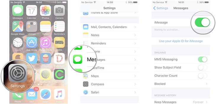 how to connect iphone imessage to mac