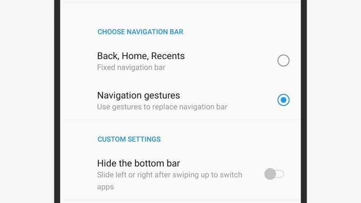 Android 10 gesture navigation